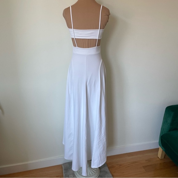 Susana Monaco Thin Strap High Low Cut Out Back White Jersey Maxi Dress EUC Sz XS - Picture 6 of 11
